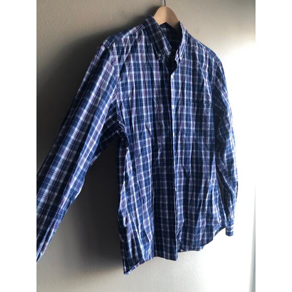 J.Crew Men Blue Button Up Shirt Size Medium - Picture 2 of 8